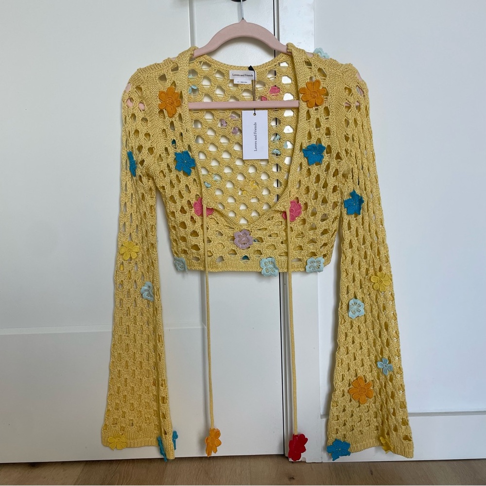 Revolve lovers and friends crochet flower top